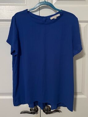LOFT Cobalt Blue Short Sleeve Blouse